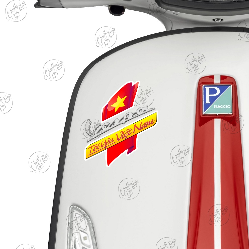 Bộ sticker hình dán tôi yêu Việt Nam vô địch decal trang trí xe máy nón bảo hiểm laptop cờ đỏ sao vàng