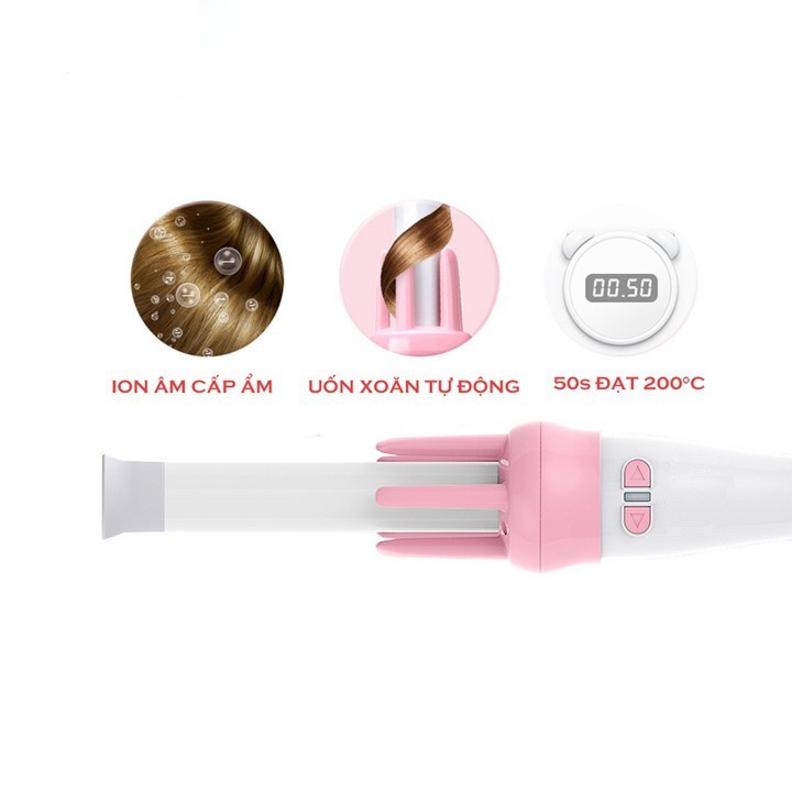 Máy uốn tóc xoăn tự động mini – Máy làm tóc, uốn tóc xoăn (tặng kèm lược và kẹp)