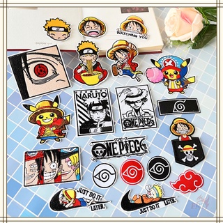 ♥ Miếng Vá Ủi Hình Nhân Vật Hoạt Hình One Piece ♥ 1 Sticker Ủi Thêu Hình Luffy Chopper Akatsuki Sharingan