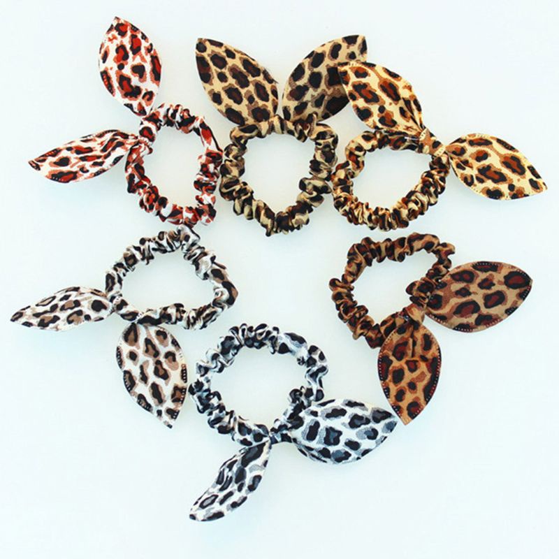 Dây Cột Tóc Cao Su In Họa Tiết Chấm Bi Thắt Nơ Tai Thỏ Nhiều Màu Dễ Thương Cho Nữ