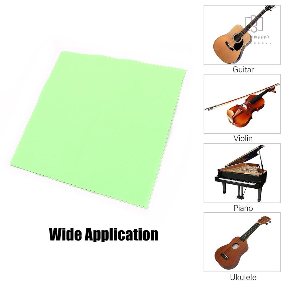 Khăn Lau Đánh Bóng Nhạc Cụ Hai Mặt Bằng Sợi Micro Mềm Mại Kích Thước 15cm * 15cm Màu Xanh Lá Dành Cho Guitar Bass Violin