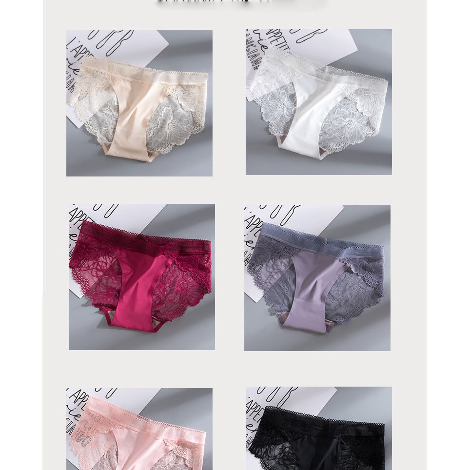 Quần lót nữ ren liền mạch thoáng khí kháng khuẩn cao cấp QQ011 | BigBuy360 - bigbuy360.vn