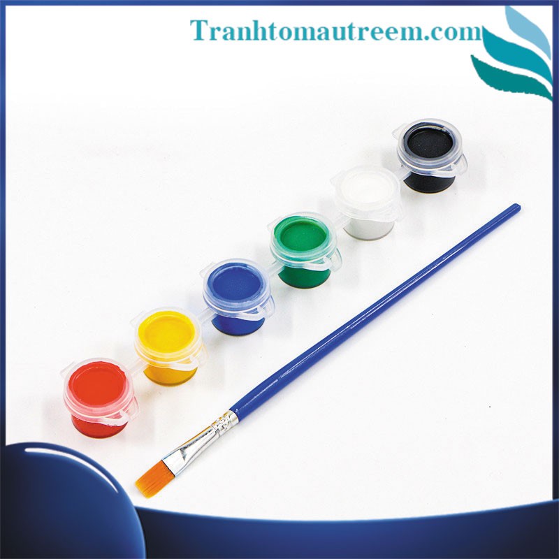 Vỉ Màu Nước Vẽ Tranh Tô Màu Tô Tượng 6 Màu 2ml và 3ml Kèm Cọ Nhập Khẩu