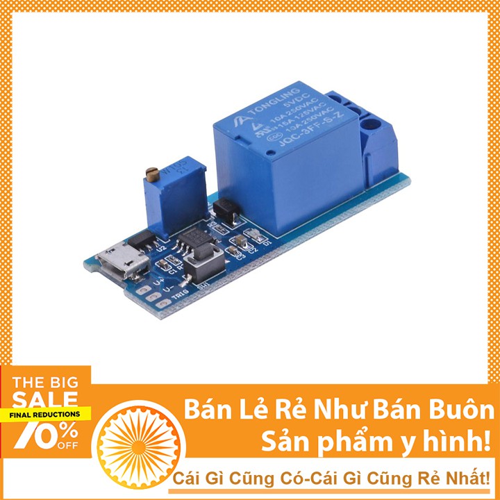 Mạch Tạo Thời Gian Trễ Đóng Ngắt Relay NE555 - 5V