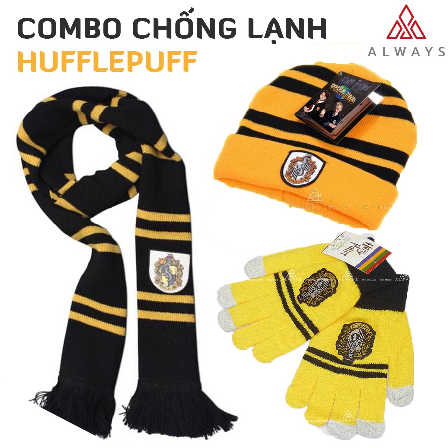 COMBO chống lạnh cho fan Harry Potter - KHĂN LEN DÀY, BAO TAY LEN, MŨ LEN