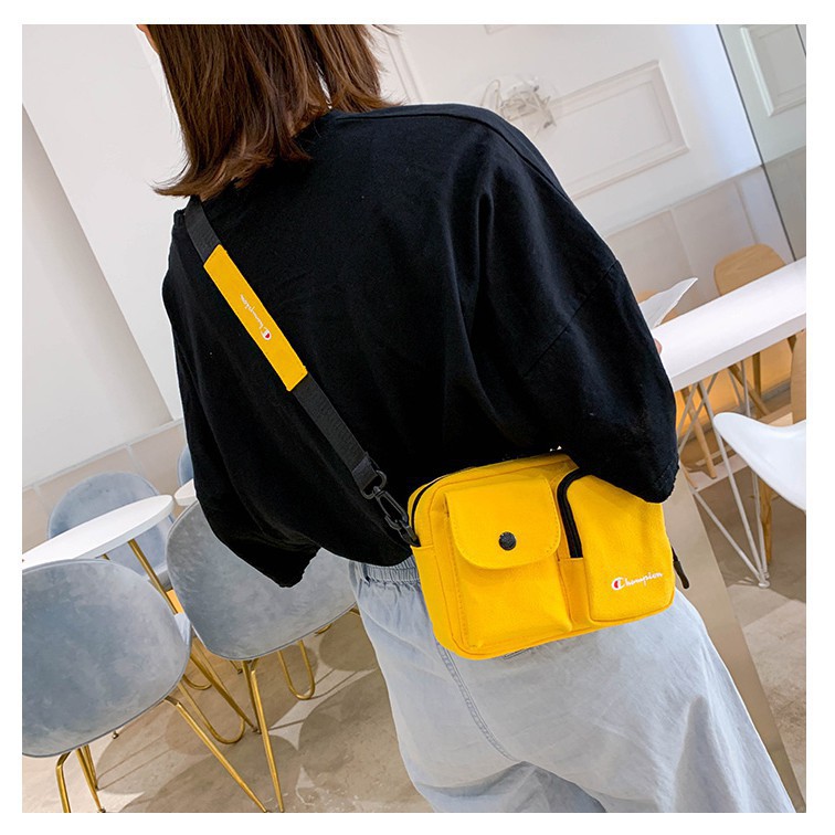 Túi đeo chéo canvas Champions✅FREESHIP✅Túi bao tử đeo chéo thời trang nam nữ| Túi đeo chéo mini Shoulder Bag