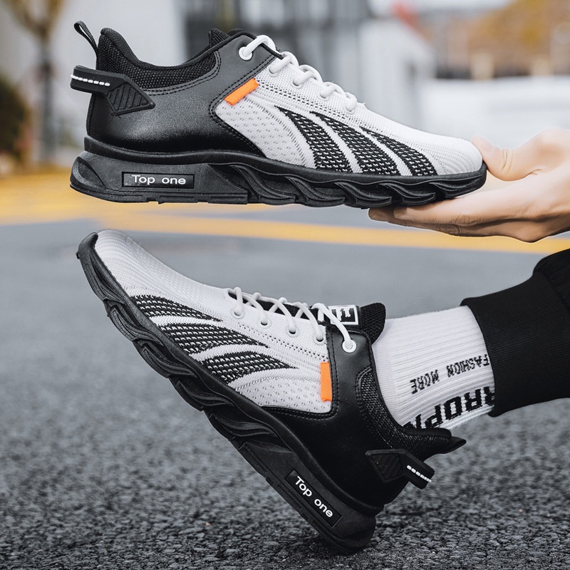 Giày Thể Thao Nam GEMI - Giày Sneaker Màu Đen - Đen Trắng, Giày Thể Thao Đế Êm , Vải Thoáng,- G5035