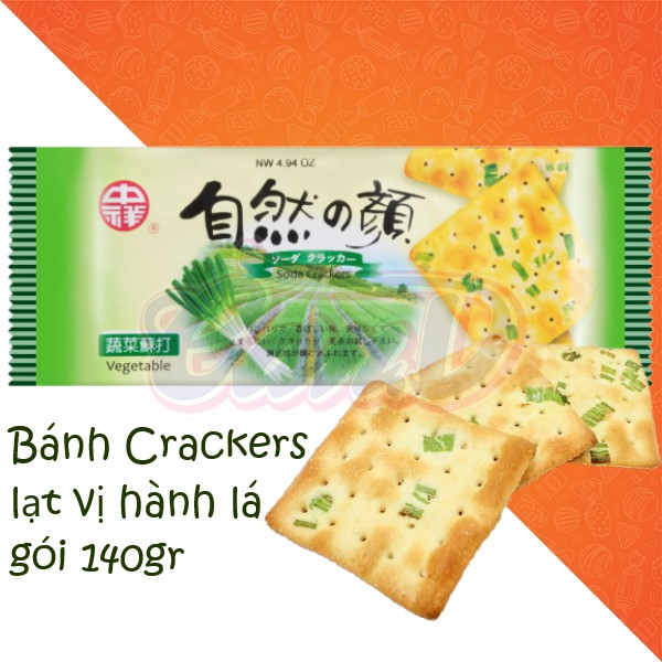 (2 loại) Bánh Crackers lạt vị hành lá gói 140gr