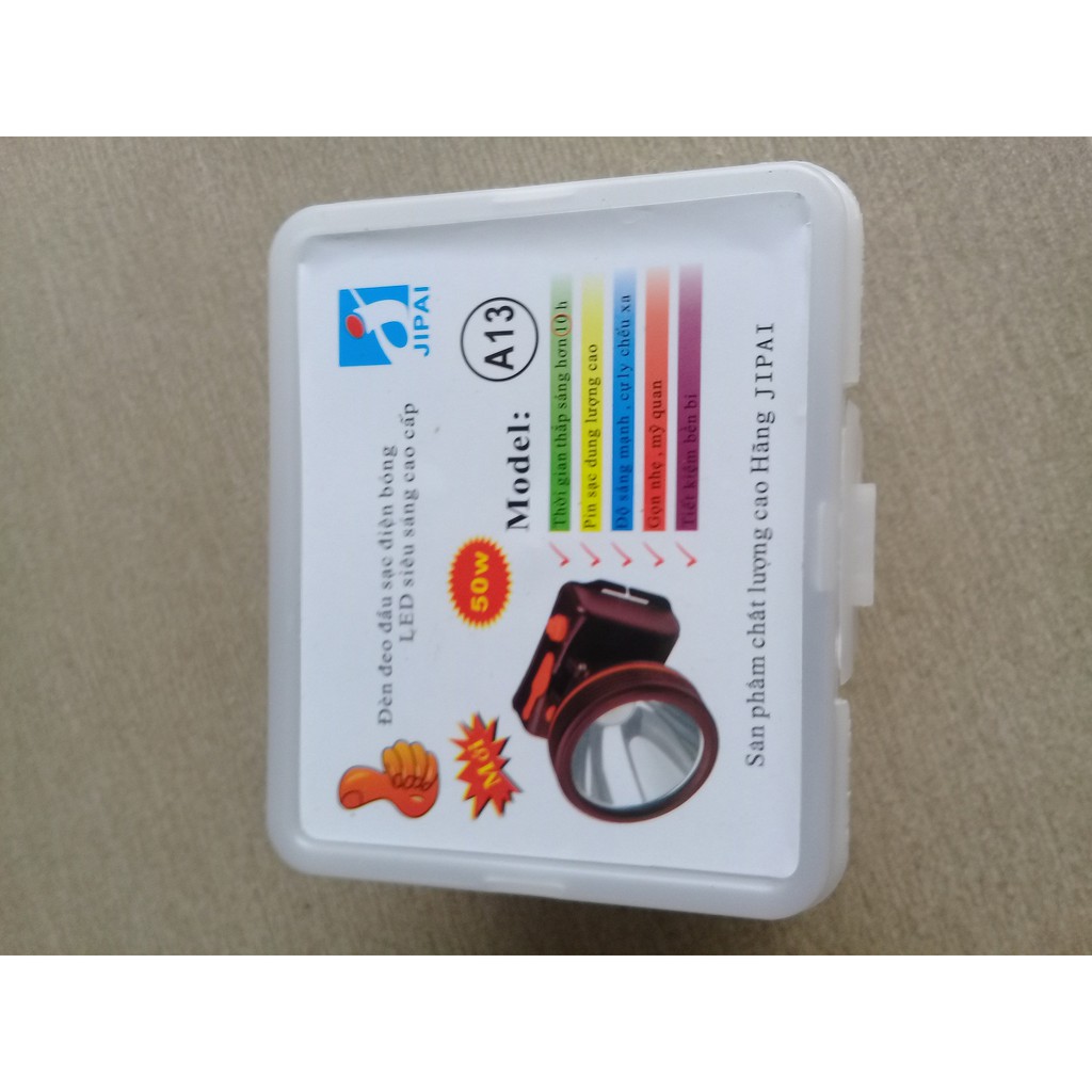 đèn đeo đầu sạc điện bóng LED siêu sáng  cao cấp JIPAI -A13 -