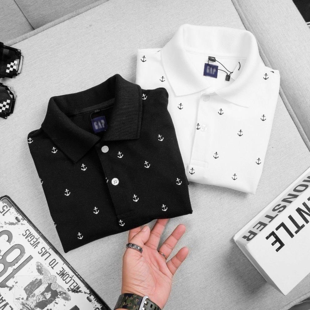 Áo thun POLO nam 💥Big Size > 100kg💥 Áo phông nam họa tiết mỏ neo - Chất liệu cotton thoáng mát, form thoải mái New