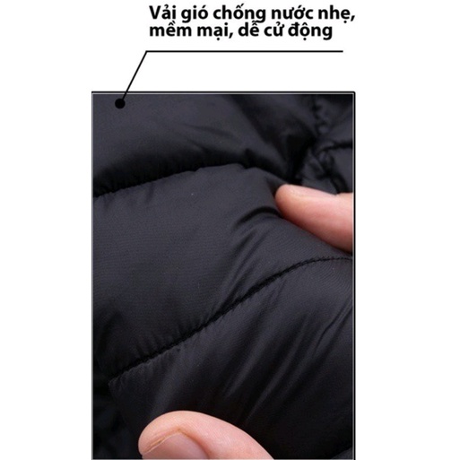 Áo phao lông vũ nam siêu nhẹ, giữ nhiệt tốt, cản nước cản gió, 3 lớp mẫu mới nhất 2021