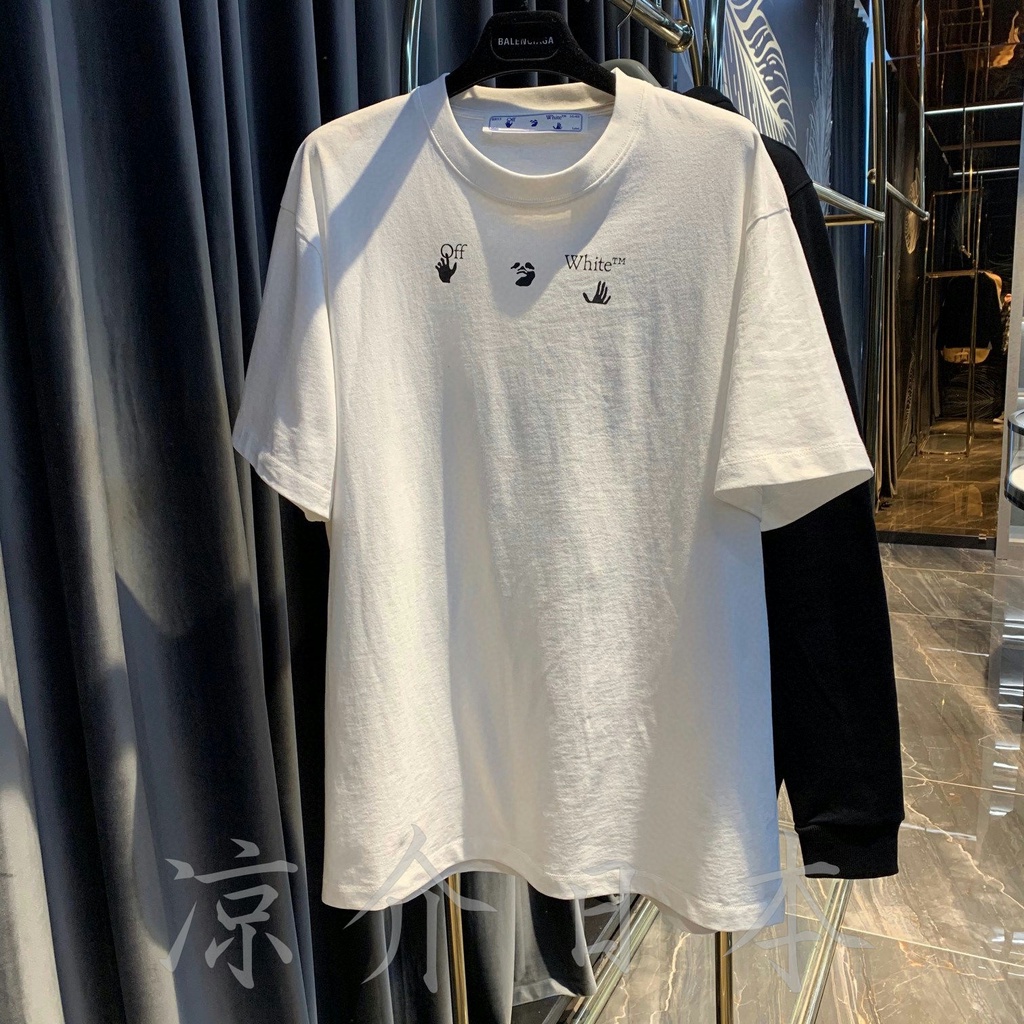 Off WHITE Áo Thun Ngắn Tay In Hình Thời Trang Cho Nam Nữ