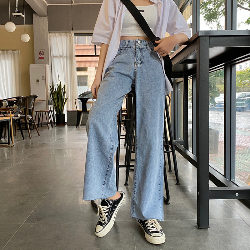 SUXI Quần Jeans Dài Ống Rộng Thời Trang Dành Cho Nữ