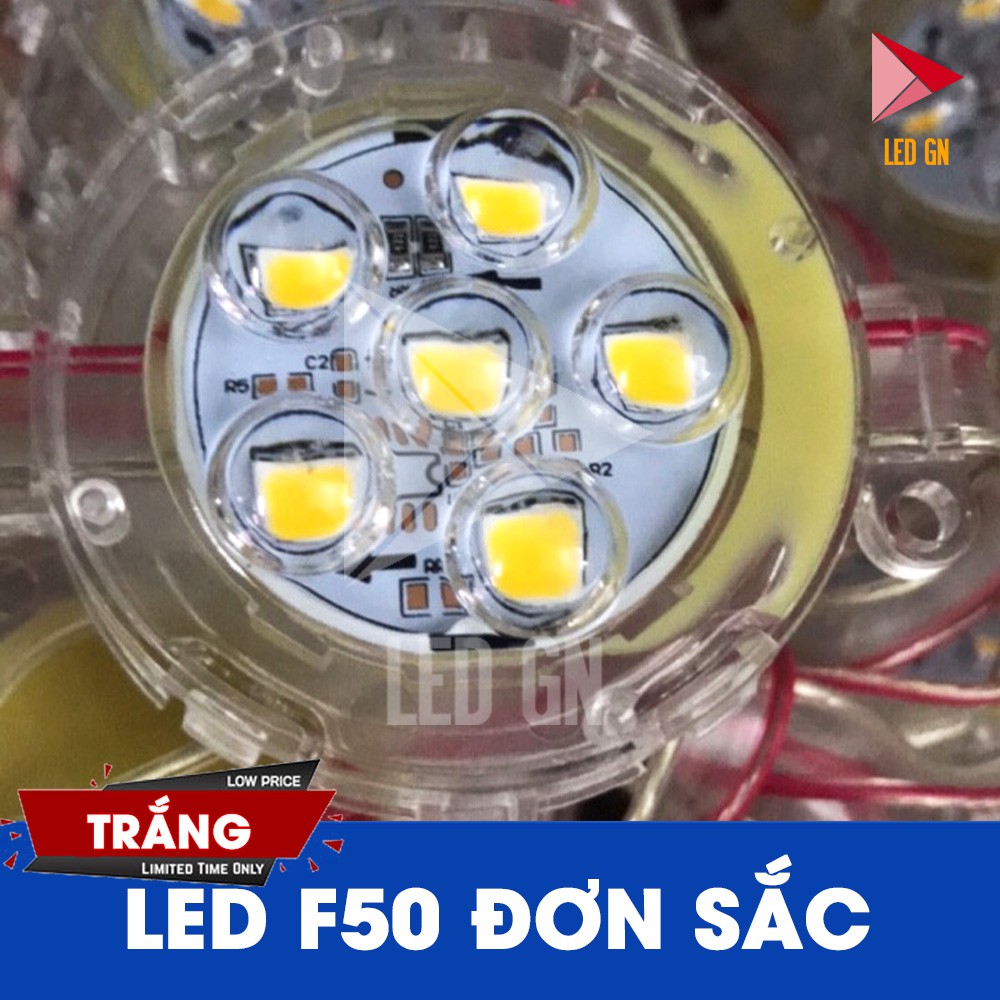 Bóng LED F50 Đơn Sắc - Nhựa Trong