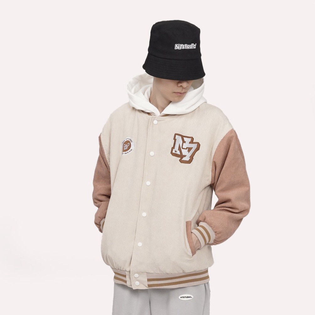 @ Áo Khoác Varsity Jacket N7 STUDIO bomber bóng chày basic nam nữ form rộng Local Brand @
