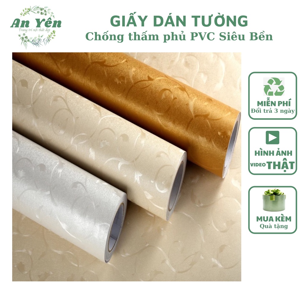 Giấy dán tường hoạ tiết xoắn hoa văn chìm khổ 1m22,GIẤY DÁN TƯỜNG PHỦ PVC KÈM KEO DÁN CHỐNG ẨM MỐC