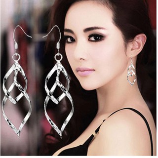 Bông tai 2 chiếc lá lồng đèn tòn ten phong cách hàn bt2leaftonten06