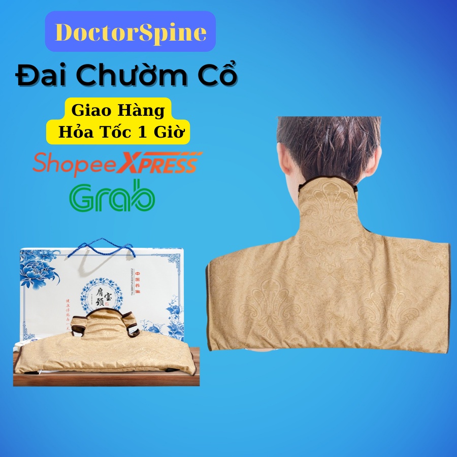 Đai Chườm Cổ Vai Gáy Ngải Cứu - Làm Nóng,Cải thiện đau mỏi,thoái hóa đốt sống cổ