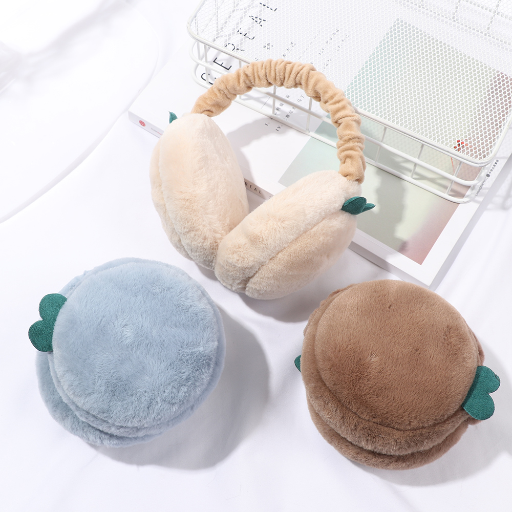 Chụp tai giữ ấm vải lông giả màu trơn thời trang dành cho nữ