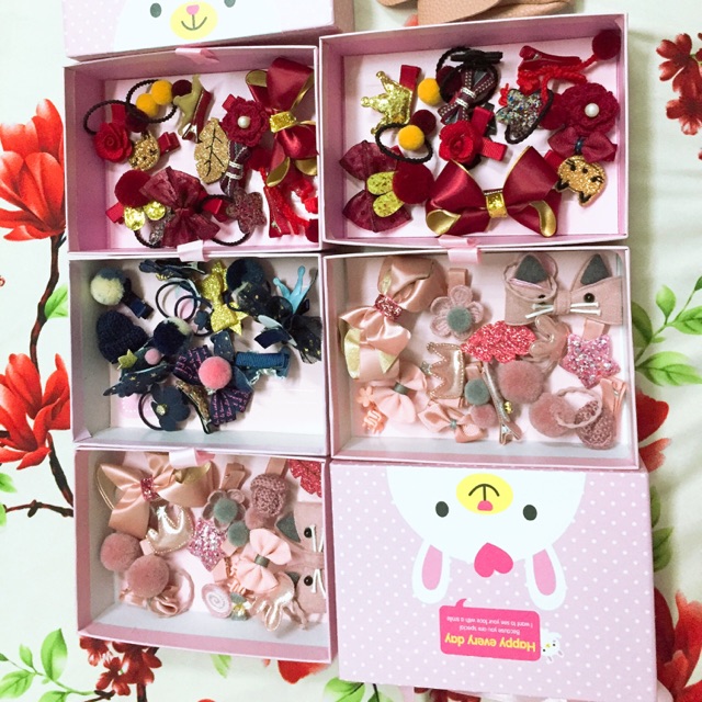 Set kẹp tóc 18 món cho bé cưng siêu đáng yêu