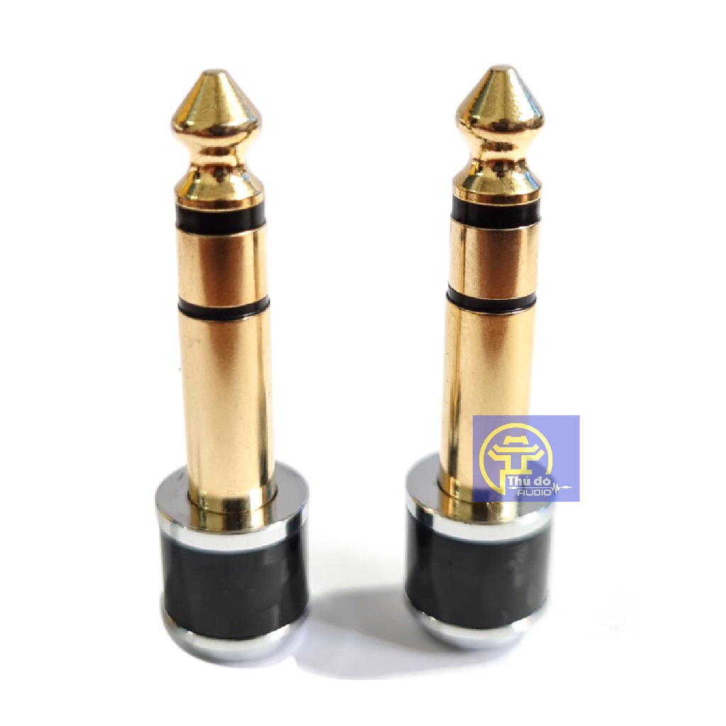 01 Đầu Jack chuyển 6.5mm đực ra 3.5mm cái chất liệu carbon mạ vàng Jack 6.5 ra 3.5