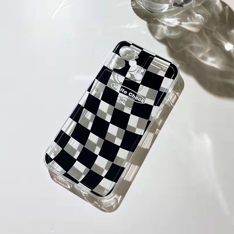 (SIÊU RẺ) Ốp lưng iphone kẻ caro méo white check 7plus/8/8plus/x/xr/xs/11/12/13/pro/max/plus/promax