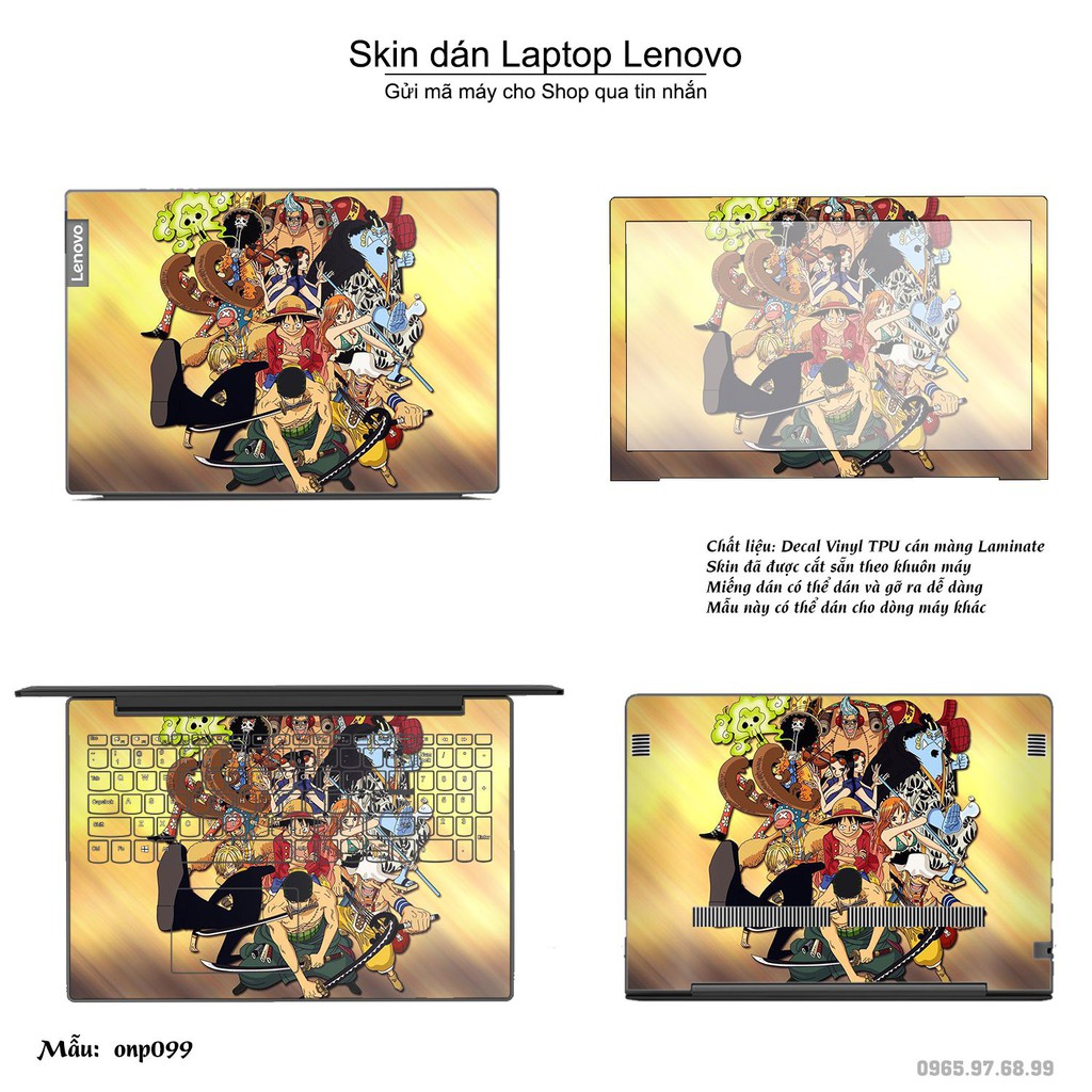 Skin dán Laptop Lenovo in hình One Piece nhiều mẫu 9 (inbox mã máy cho Shop)