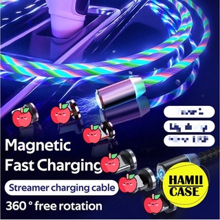 Dây cáp sạc nhanh 3 đầu ,Type-C,USB-Micro,cáp sạc ĐT nam châm có đèn Led
