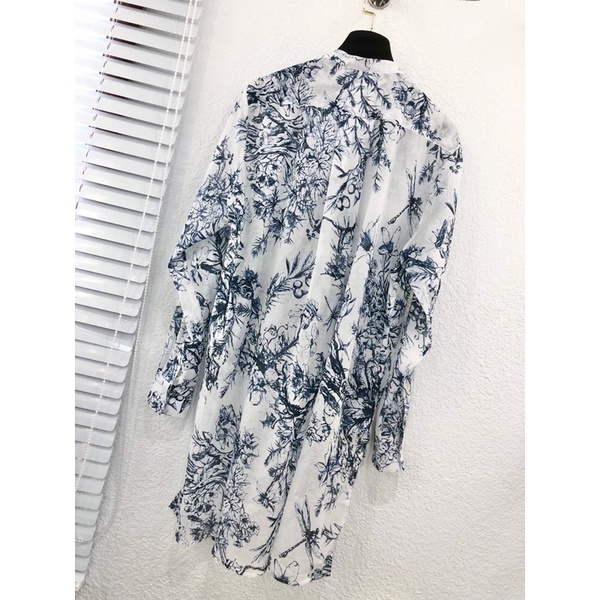 Áo sơ mi nữ dài tay form rộng cao cấp thương hiệu Dior CD mẫu mới cho mùa hè 2022