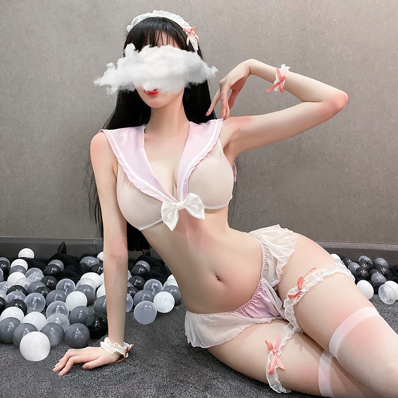 Đồ ngủ nữ sexy gợi cảm phong cách cosplay nữ sinh trong suốt