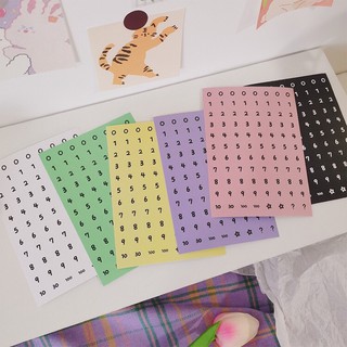 Sticker chữ số trang trí sổ vở DIY