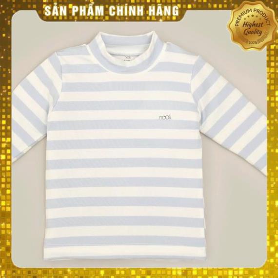 NOUS - Áo Cổ Lọ 3cm Nous Màu Kẻ Trắng Xanh Chất Liệu Nu Petit Kháng Khuẩn Mềm Nhẹ Size 3M 6M