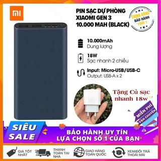 Sạc Dự Phòng - Sạc Dự Phòng Xiaomi Type- C gen 3 10000mAh