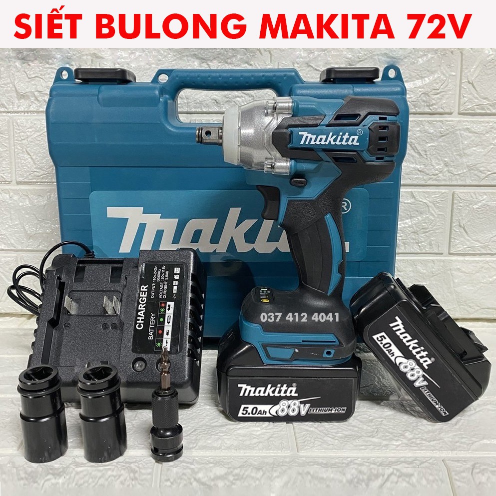 MÁY SIẾT BULONG MAKITA 72V - TẶNG 5 ĐẦU KHẨU - KHÔNG CHỔI THAN - MÁY KHOAN MAKITA 72V - BỘ KHOAN PIN 72V - MÁY BẮT VÍT