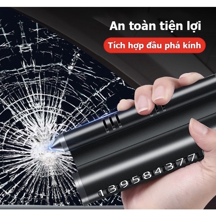 Bảng thông báo số điện thoại đặt taplo ô tô xe hơi có LED cảm ứng - Bảng ghi sđt kiêm giá đỡ điện thoại và búa phá kính