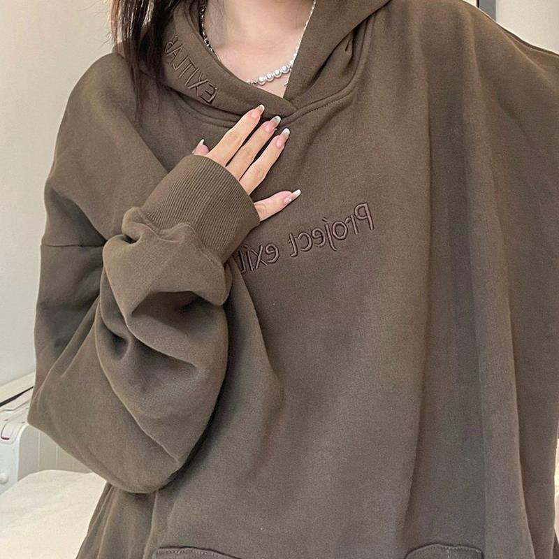 Áo Hoodie Thêu Chữ Phong Cách Hàn Quốc Thời Trang Cho Nữ