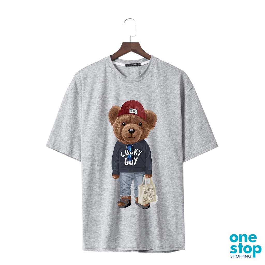 Áo thun trơn hình gấu teddy M38 One shop