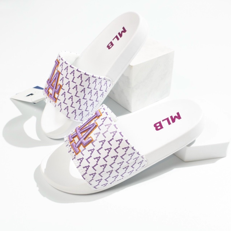 Dép Quai Ngang MLB LA Logo thêu