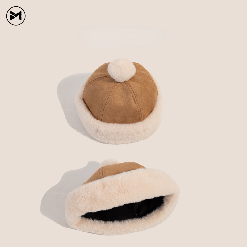 Mũ Thu Đông Chất Da Lộn Dày Dặn Dễ Thương Xinh Xắn Cho Bé 1-5 Tuổi