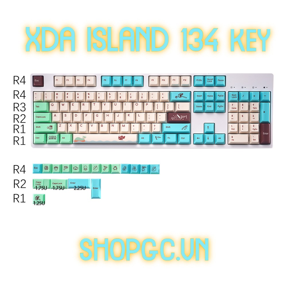 Keycap ISLAND XDA 134 nút