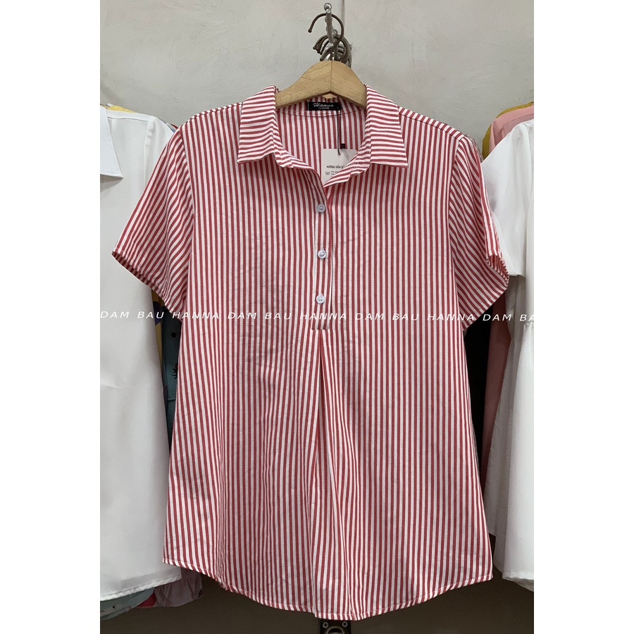 [SIZE 40-80KG] Áo bầu sơ mi công sở lịch sự giá rẻ tphcm vải 100% sợi cotton mềm mát thấm mồ hôi tốt có size 80kg