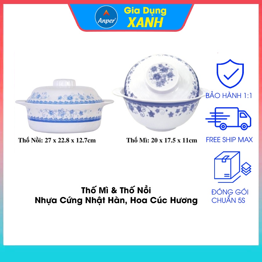 Thố nồi tô nhựa Melamine ANPER 20cm - 27 cm cao cấp Nhật Hàn Dish plate đĩa chén bát dĩa đẹp