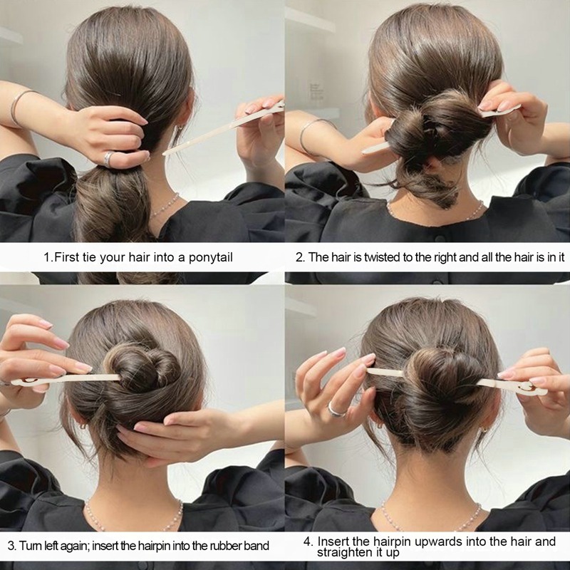 Trâm Cài Tóc Bằng Gỗ Mun Giả Ngọc Bích Trắng Họa Tiết Đám Mây Kiểu Hán Phục Trung Hoa Cổ Điển Mới Cho Nữ