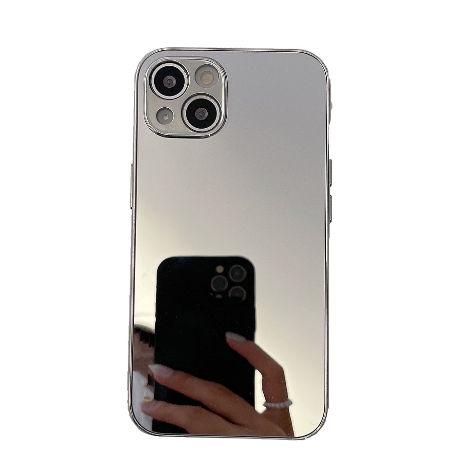 Ốp Điện Thoại Tráng Gương Viền Bạc In Logo Thời Trang Cho Iphone 14 13 12 11 Pro Max X XR XS Max 7 8 Plus