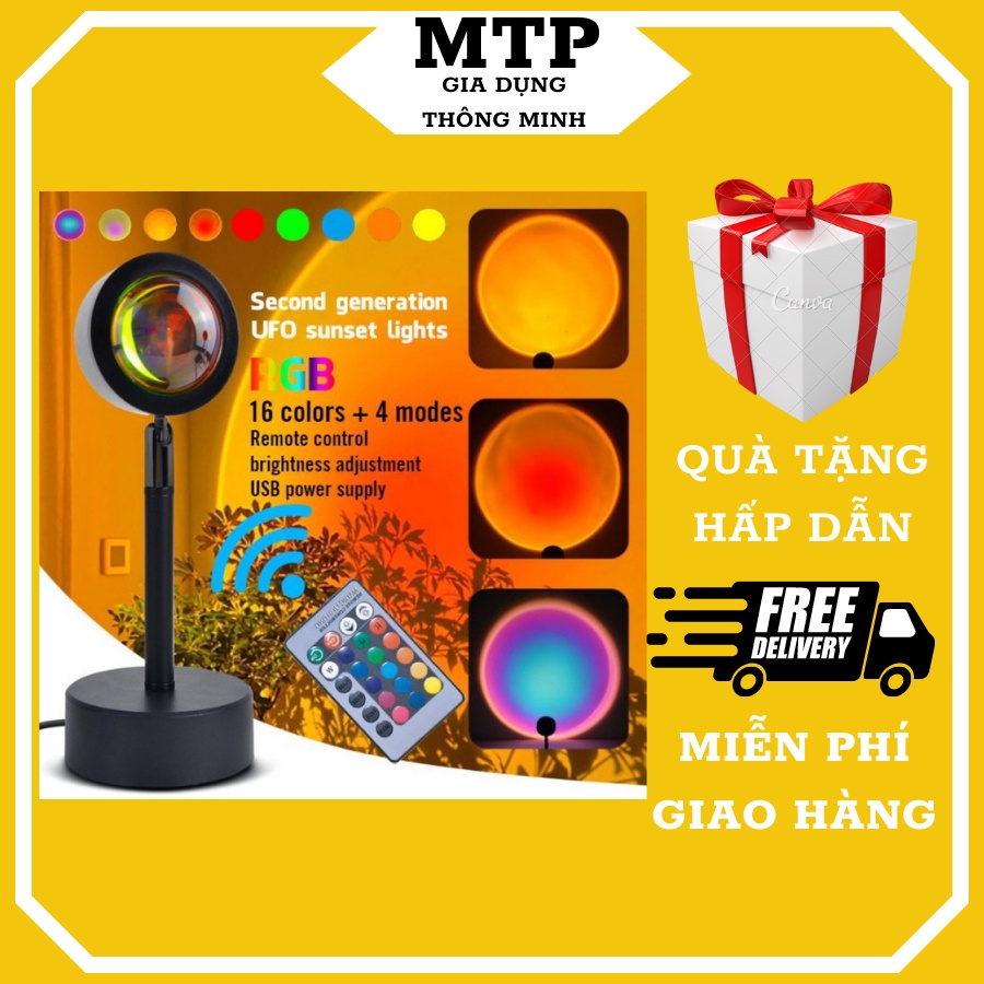 Đèn hoàng hôn 16 màu remote, Đèn sunset 16 màu tặng kèm remote từ xa
