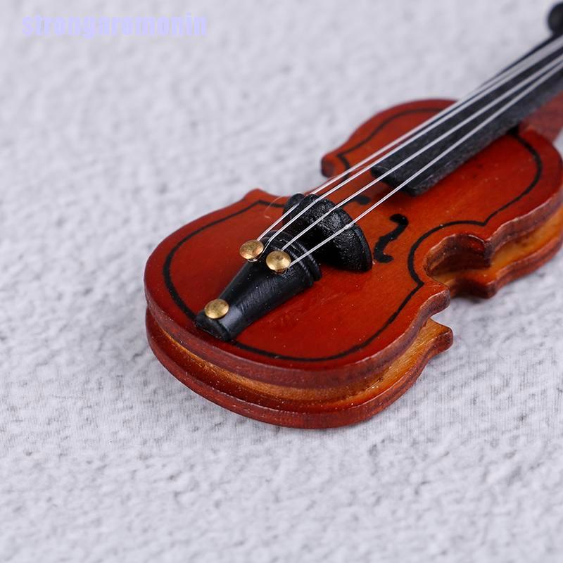 Đàn Violin Mini Bằng Gỗ Trang Trí Nhà Búp Bê