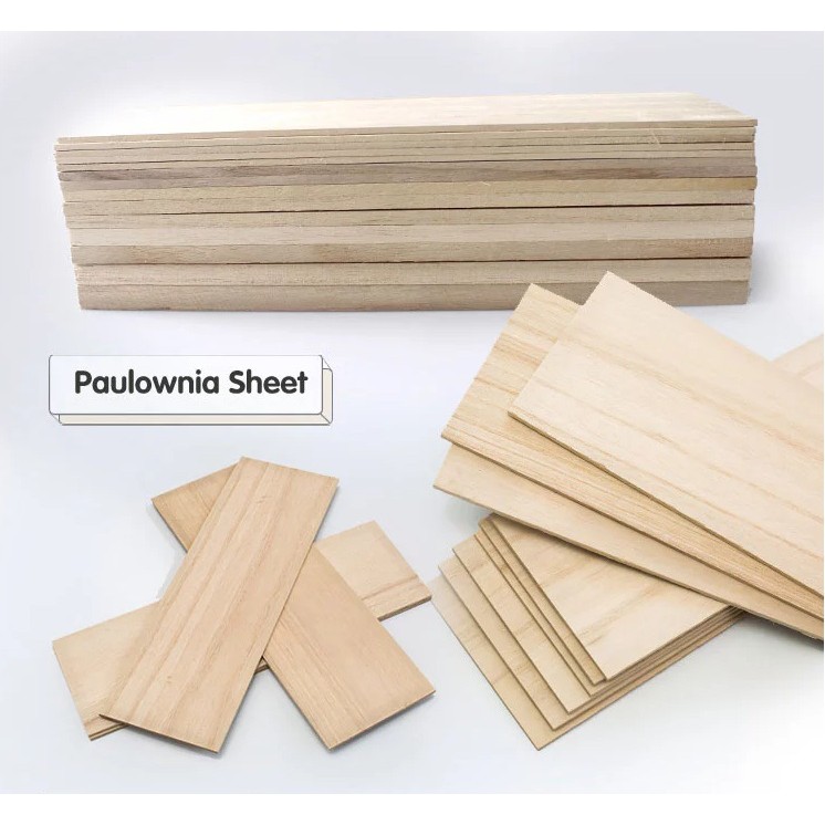 [10x33cm] Combo 3 tấm gỗ Hông Paulownia (thay thế Balsa) gỗ mô hình 1mm,1.5mm, 2mm, 3mm, 4mm, 5mm, 6mm, 8mm, 10mm, 12mm