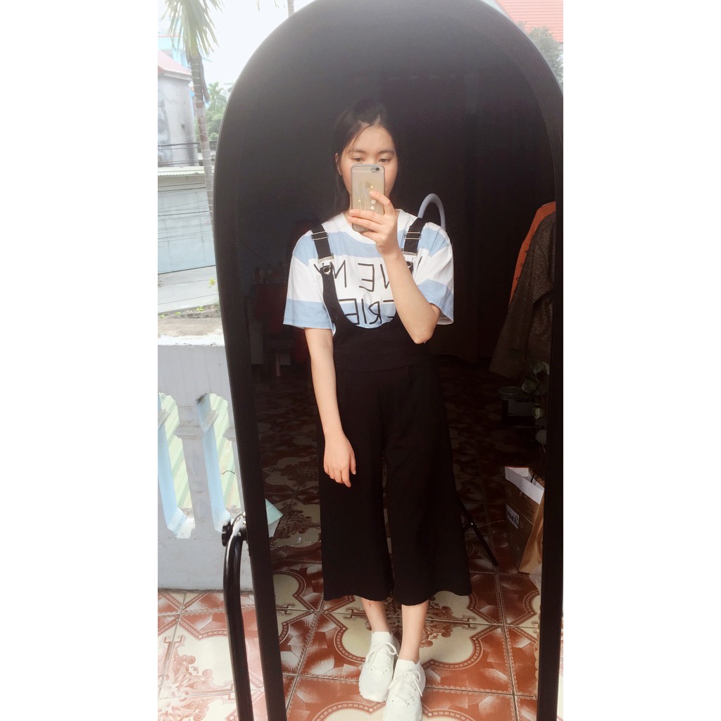 [2hand] Quần yếm đen ống suông rộng | BigBuy360 - bigbuy360.vn