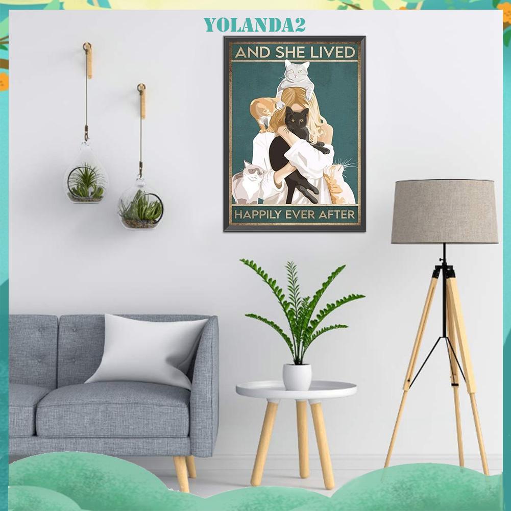 Tranh thêu chữ thập 11CT 3 sợi cotton hình mèo toàn diện