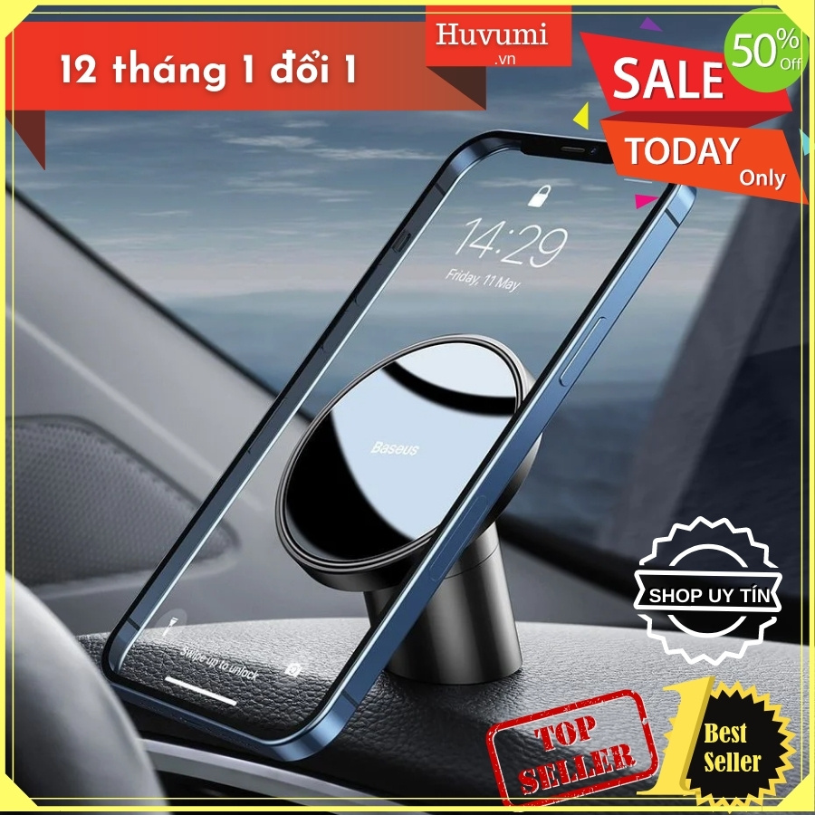 Đế giữ điện thoại nam châm Baseus gắn táp lô hoặc khe gió giành cho xe ô tô, sơn tĩnh điện, tiếp xúc bằng kính LV897